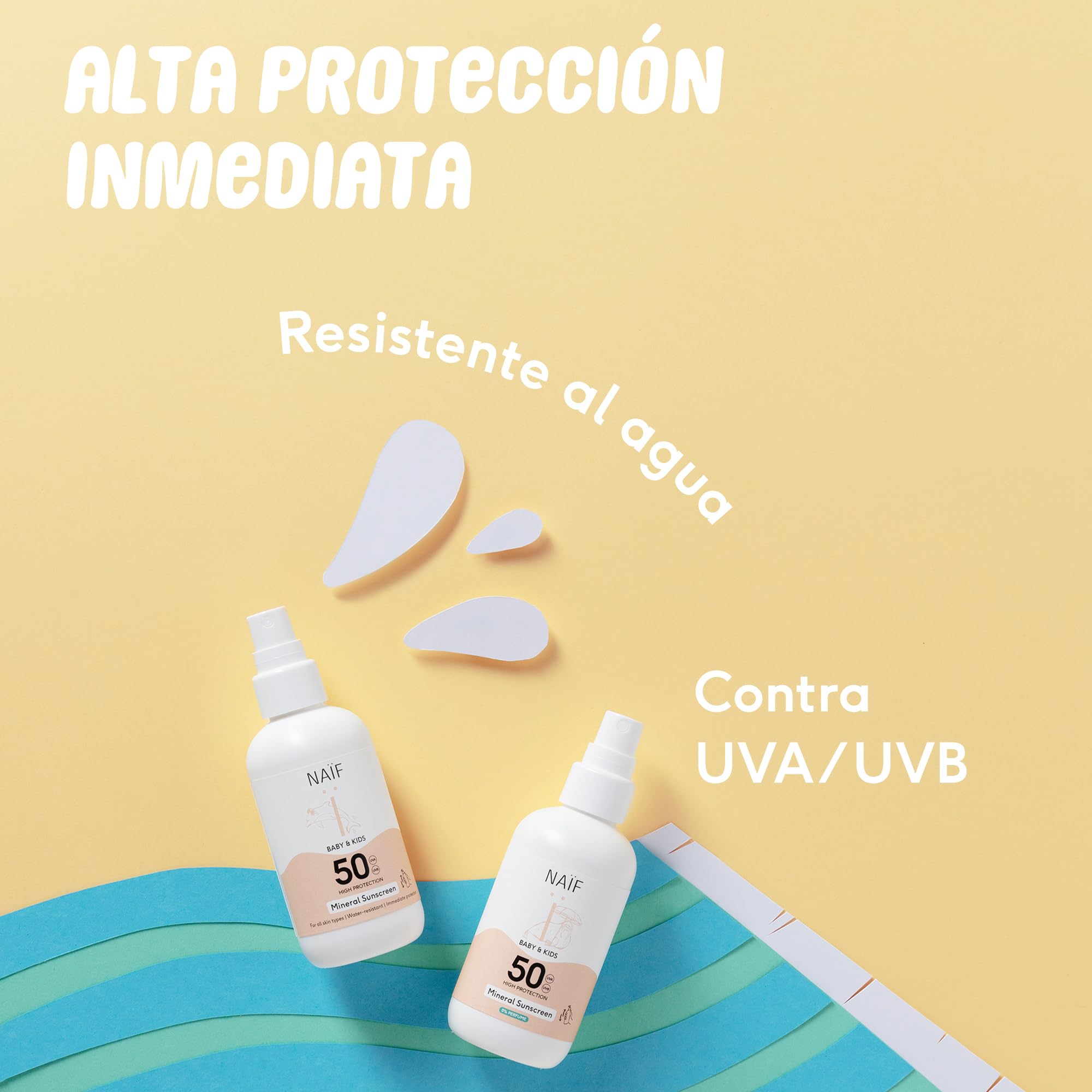 Naïf Protector Solar Mineral para Bebés y Niños – FPS 50, sin perfume, protección UVA/UVB, resistente al agua, dermatológicamente probado, sin microplásticos – 100 ml