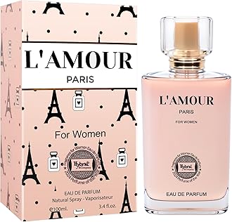 Hybrid & Company Women L'Amour Paris Eau De Parfum Natural Spray Vaporisateur 3.4 Fl Oz