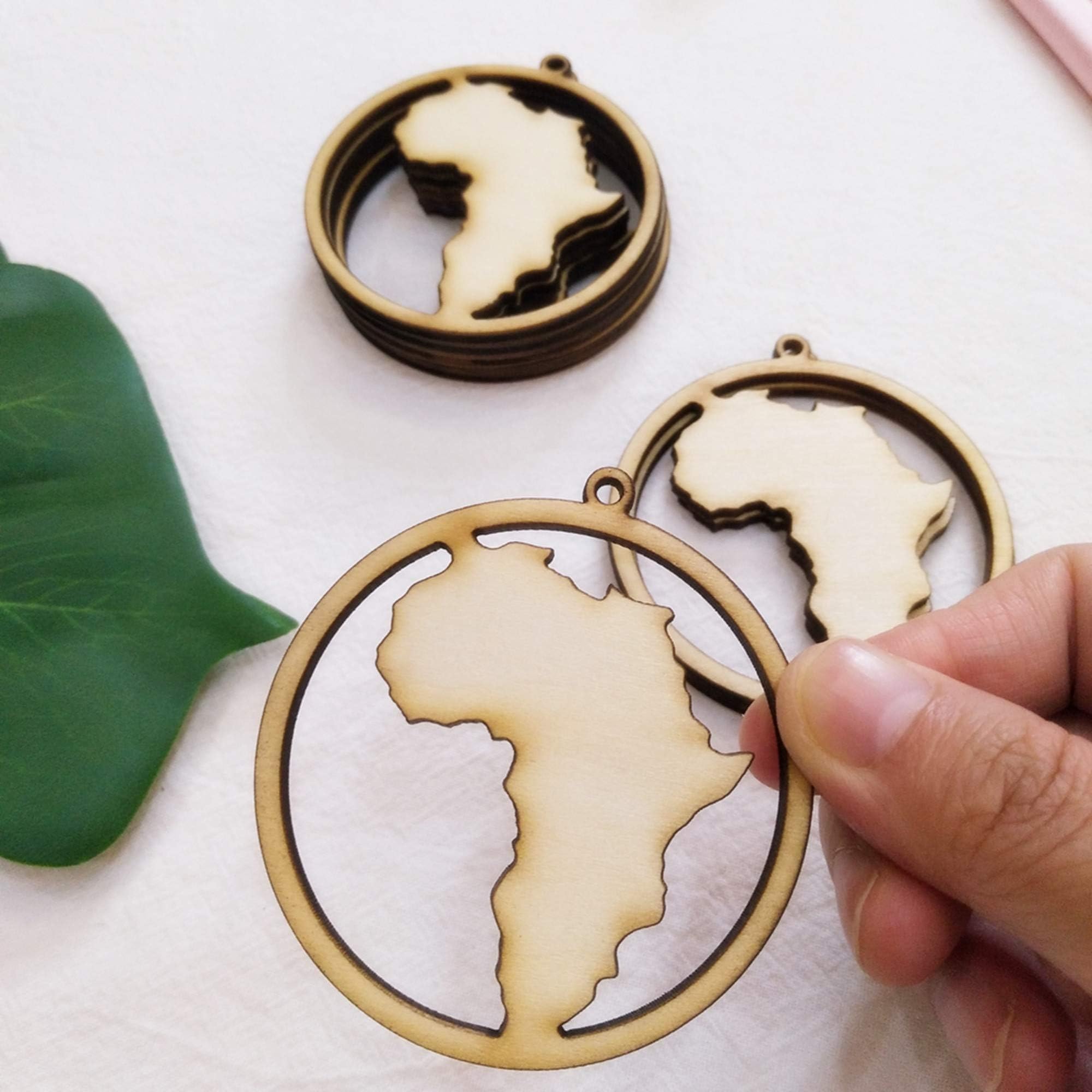 30PCS DIY Wood Earring Blanks, Africa Hoop Shape Unfinished Laser Cut Wood Jewelry for Earrings Jewelry Making (2.5")
