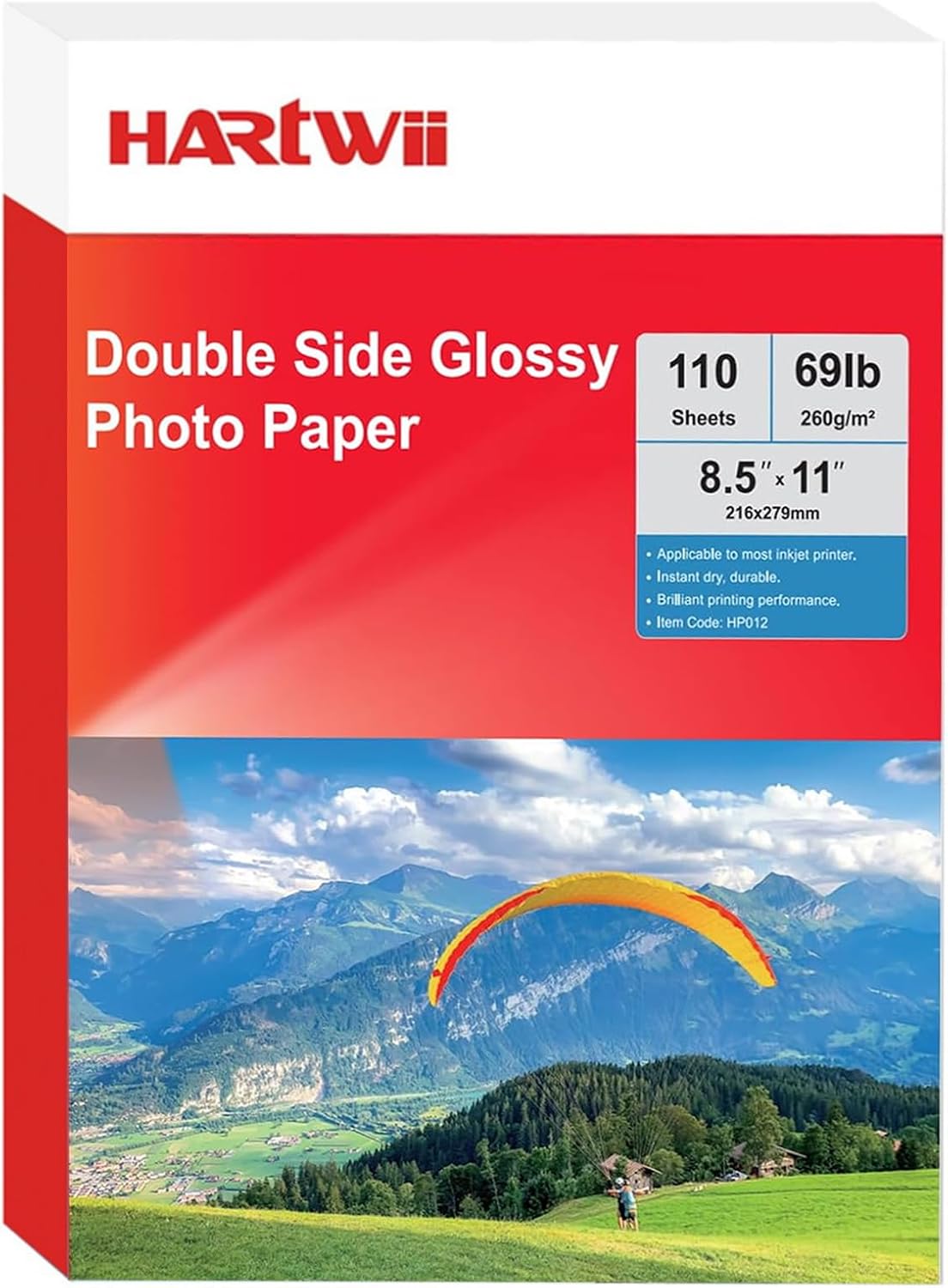 110 Sheets Thick Double Side Glossy Photo Paper 8.5x11 Inches 69lbs for Inkjet Printers and Dye Ink 260Gsm Suitable for Inkjet Printing Printer