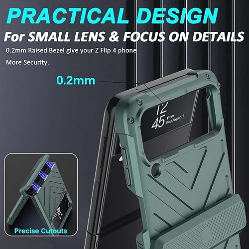 Miniatura 3 de Miimall Funda compatible con Samsung Galaxy Z Flip 4 protección magnética de bisagra, diseño de forma militar, anticaídas, a prueba de golpes,