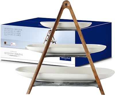 Villeroy & Boch - Artesano Original Etagere 4-teilig, Spülmaschinenfest | Mikrowellensicher, Etagere 3-stöckig 3 Etagen Sc...