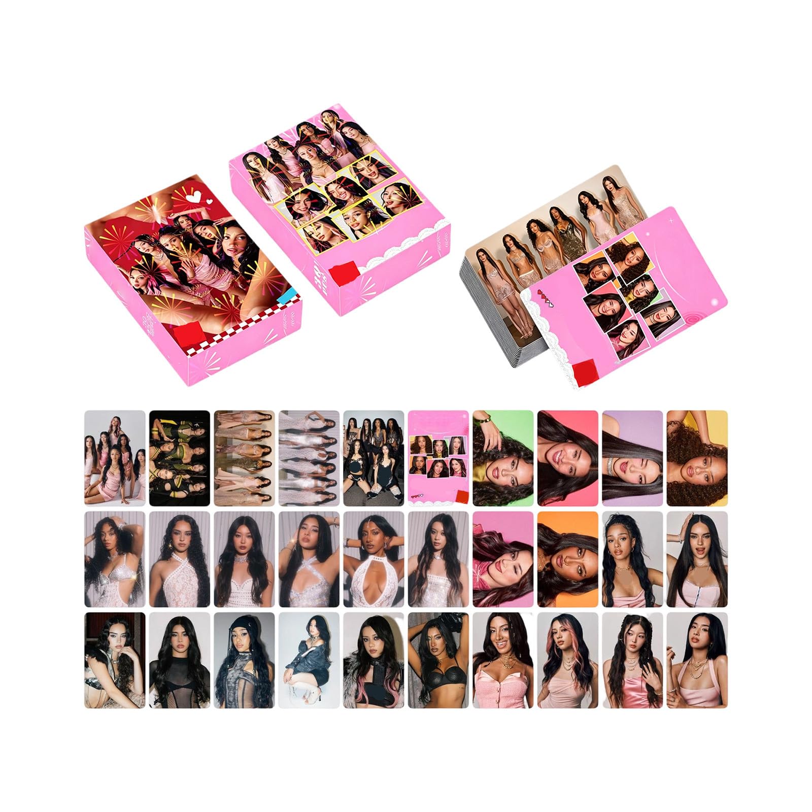 30PCS Katseye Photocards Album Beautiful Chaos Photocards Idol Album Pinky up Katseye Merch Photo Cards Swts Team Merchandise Photocards Gift for Fans A07