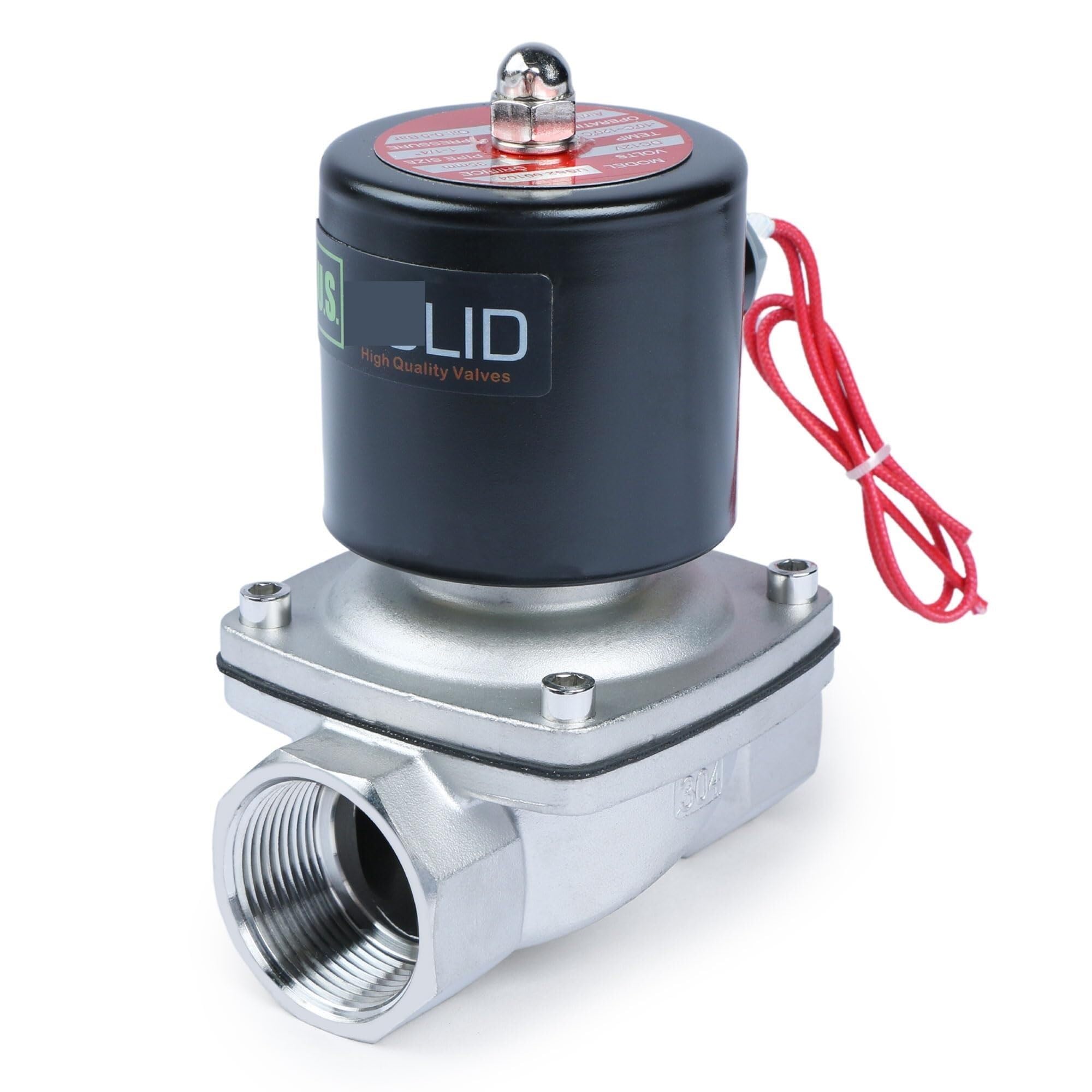 Électrovanne électrique 12V DC normalement fermée en inox pour l'arrosage automatique du jardin
