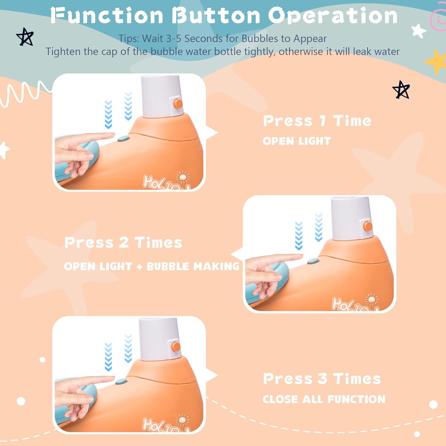 Baby Toddler Balance Bike with Bubble Machine for 1 Year Old Children,4 Wheels Kids Balance Bike w/Bubble Maker,Kids Ride on Toys,Headlight for Ages 12-36 Months Boys Girls (Orange&Green)