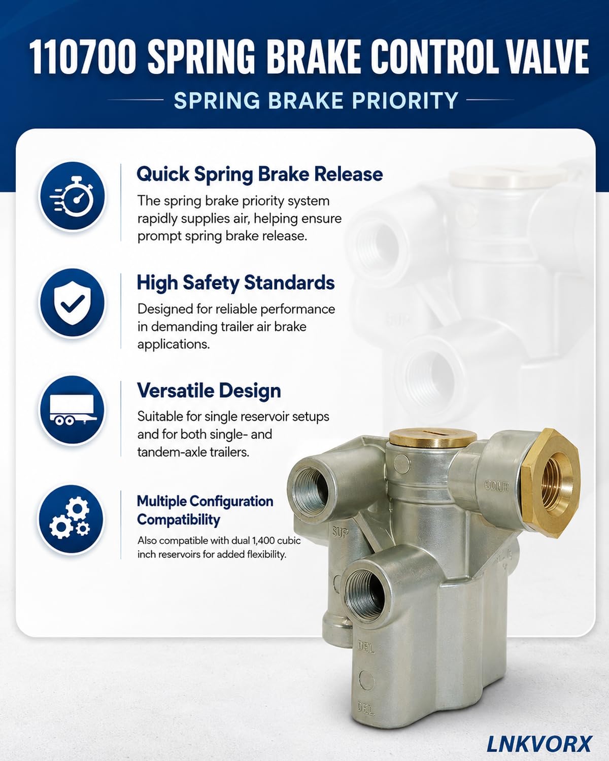 Amazon.com: 110700 Spring Brake Control Valve, 3/8-1/2 in NPT