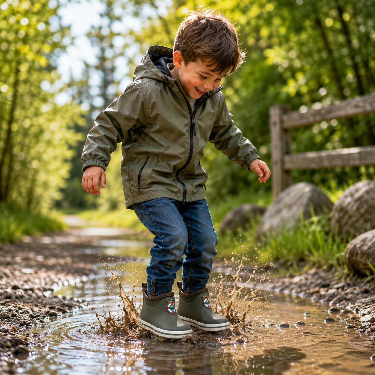Solid Color Toddler & Kids Ankle Rain Boots for Boys & Girls | 100% Waterproof Rubber, Neoprene Insole, Slip-Resistant Sole, Easy Pull-On Ankle Fit for Rain, Mud, Puddles & Outdoor Play