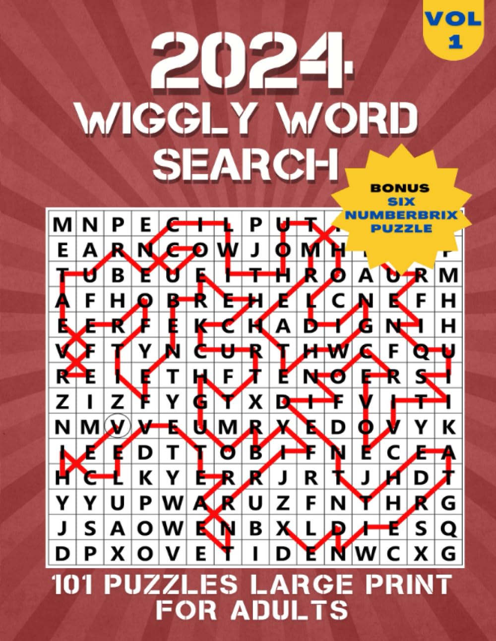 2024 Wiggly Word Search: For Adults 101 Puzzles(Word Search Variations),Volume 1. (2024 Word Games)