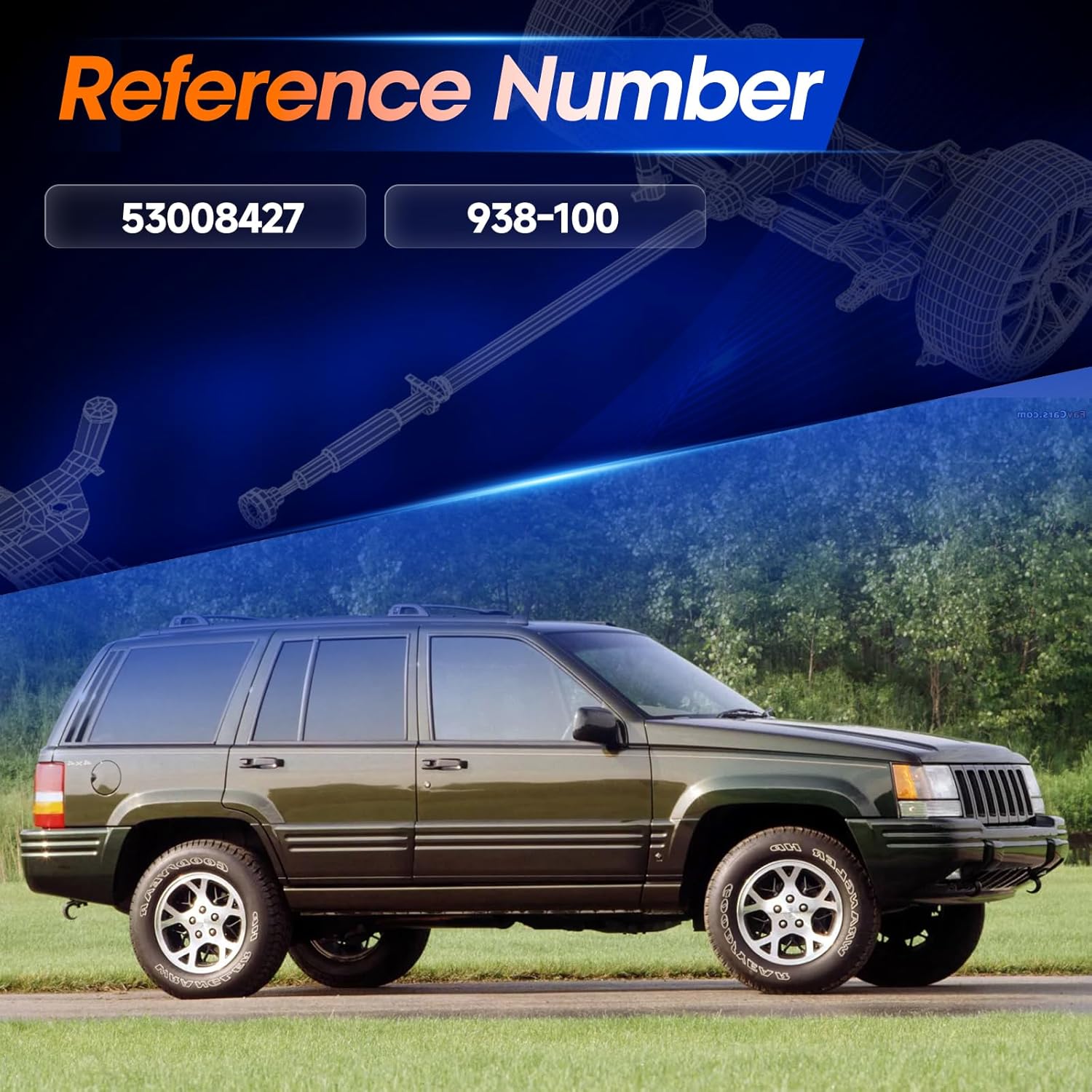 Drive Shaft Prop DriveShaft Assembly Fit for Jeep Grand Cherokee 1993 1994 1995 V8 5.2L, 4WD Automatic Transmission, OE 53008427, 938100