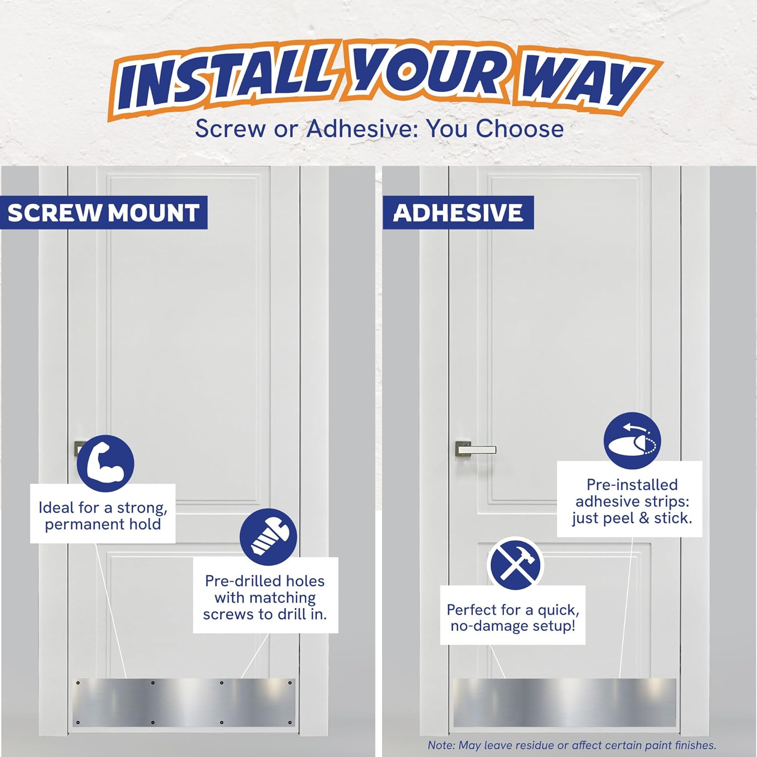 Panther Armor 8x30 Inch Silver Door Kick Plate, 1mm Thick Stainless Steel, Anti-Corrosive Metal Door Plate for Dog Scratching, Door Protector, Durable Kick Plate for Bottom of Door