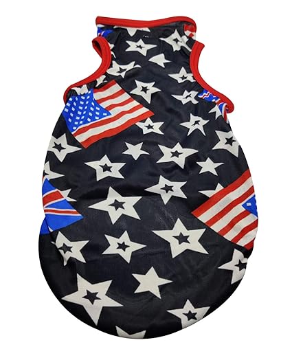 Pets Empire Summer Dog Cat Printed Clothes Breathable Vest Puppy Pet T-Shirt Chihuahua 1 Piece (14 Inch, Black)