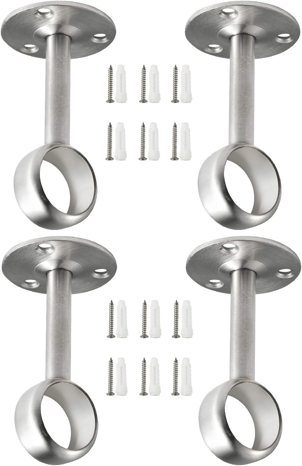 Sloped Ceiling Clothes Rod & Shelf Bracket (Brushed Nickel