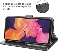 Vista 2 de Asuwish Funda compatible con Samsung Galaxy A50, protector de pantalla de vidrio templado y funda de piel con tapa para tarjetero, accesorios