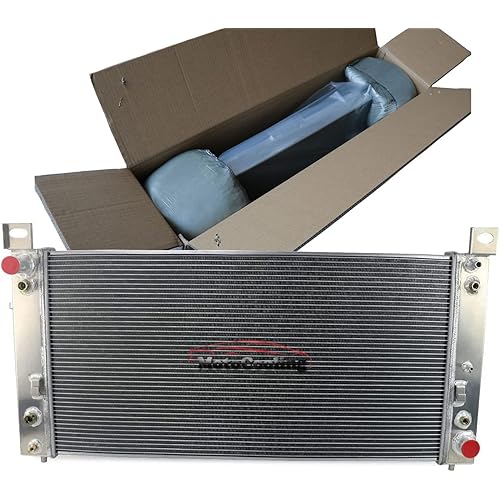 CU2370 34 Inch Aluminum Radiator for Cadillac Escalade ESV EXT, Chevy Avalanche Tahoe Silverado Suburban 1500 2500 3500 HD, GMC Yukon XL Sierra, Hummer H2 V8 1999-2014, 3 Row Radiators