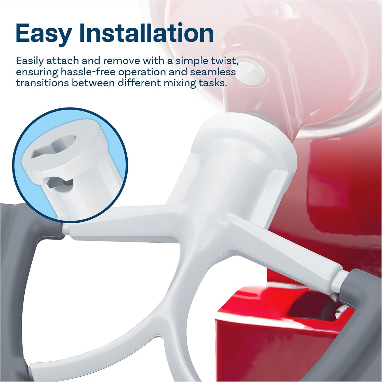 Flex Edge Beater for KitchenAid 4.5-5 Quart Tilt-Head Stand Mixers Artisan & Classic Series by MMOBIEL - Aluminum Flat Beater Paddle with Flexible Silicone Edges Bowl Scraper - Hand Wash Only image 5