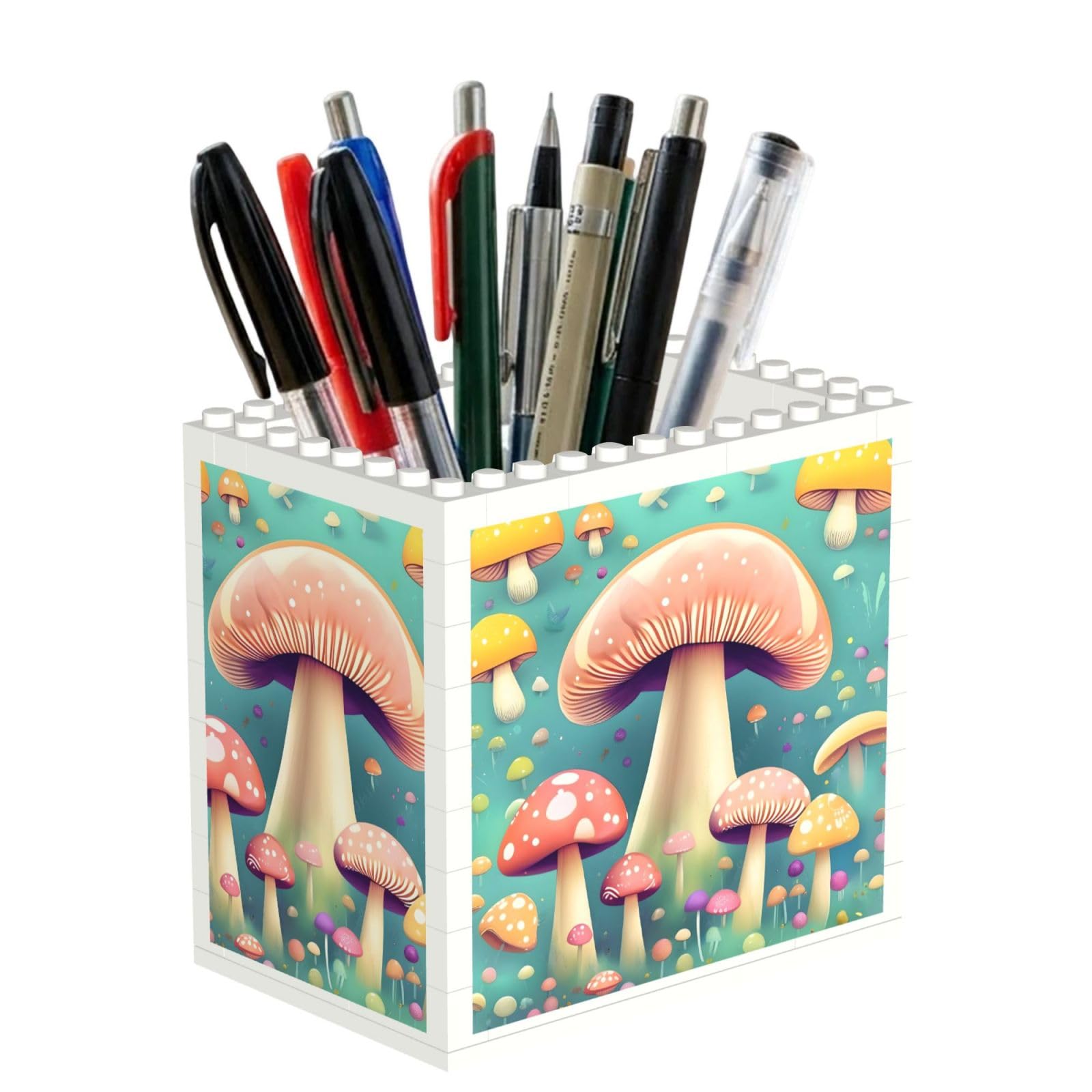 SXZVVBN Pretty little mushrooms Building Block Desk Tidy ABS Organiser