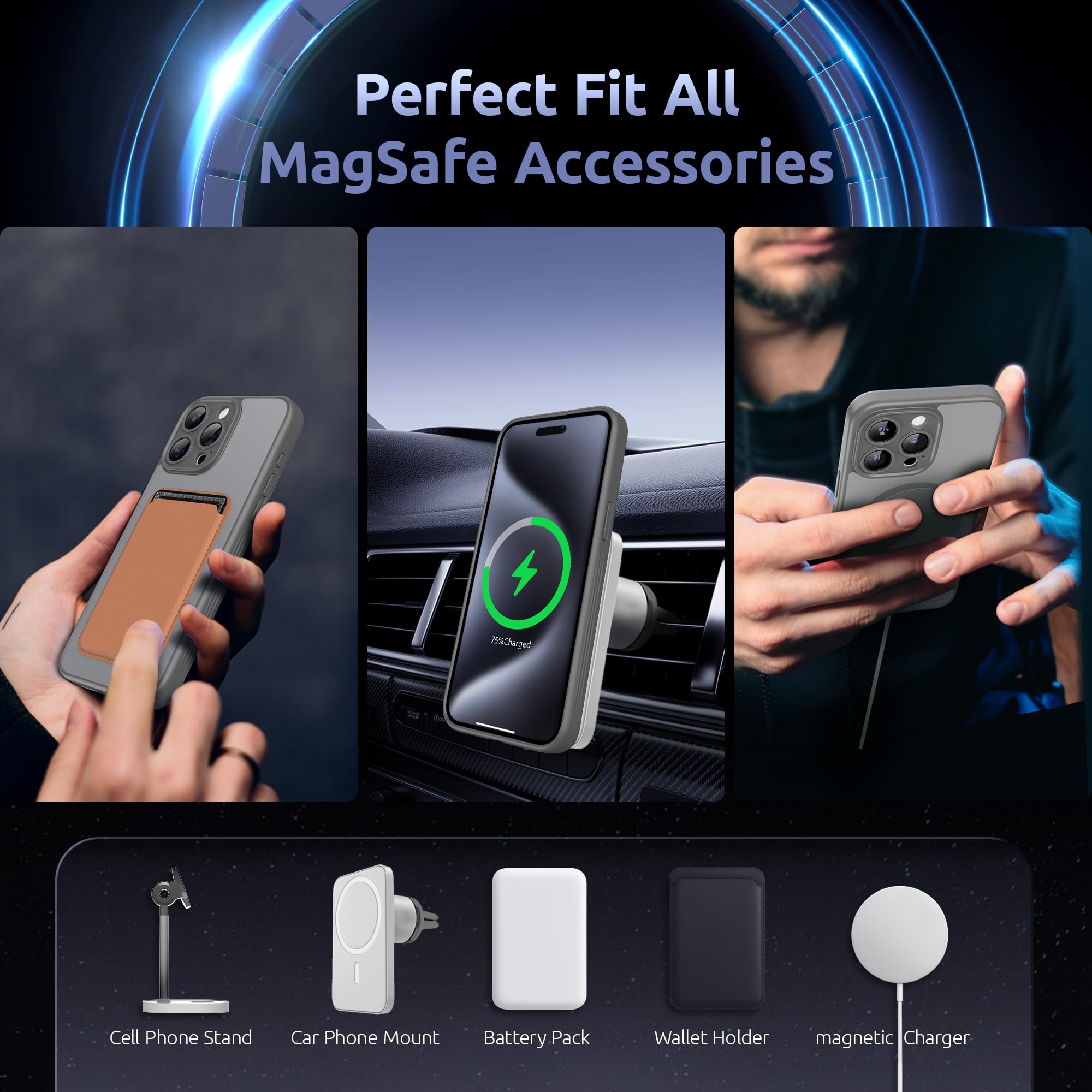 Amazon.co.jp: SURPHY iPhone15 pro max用ケース 半透明 MagSafe対応