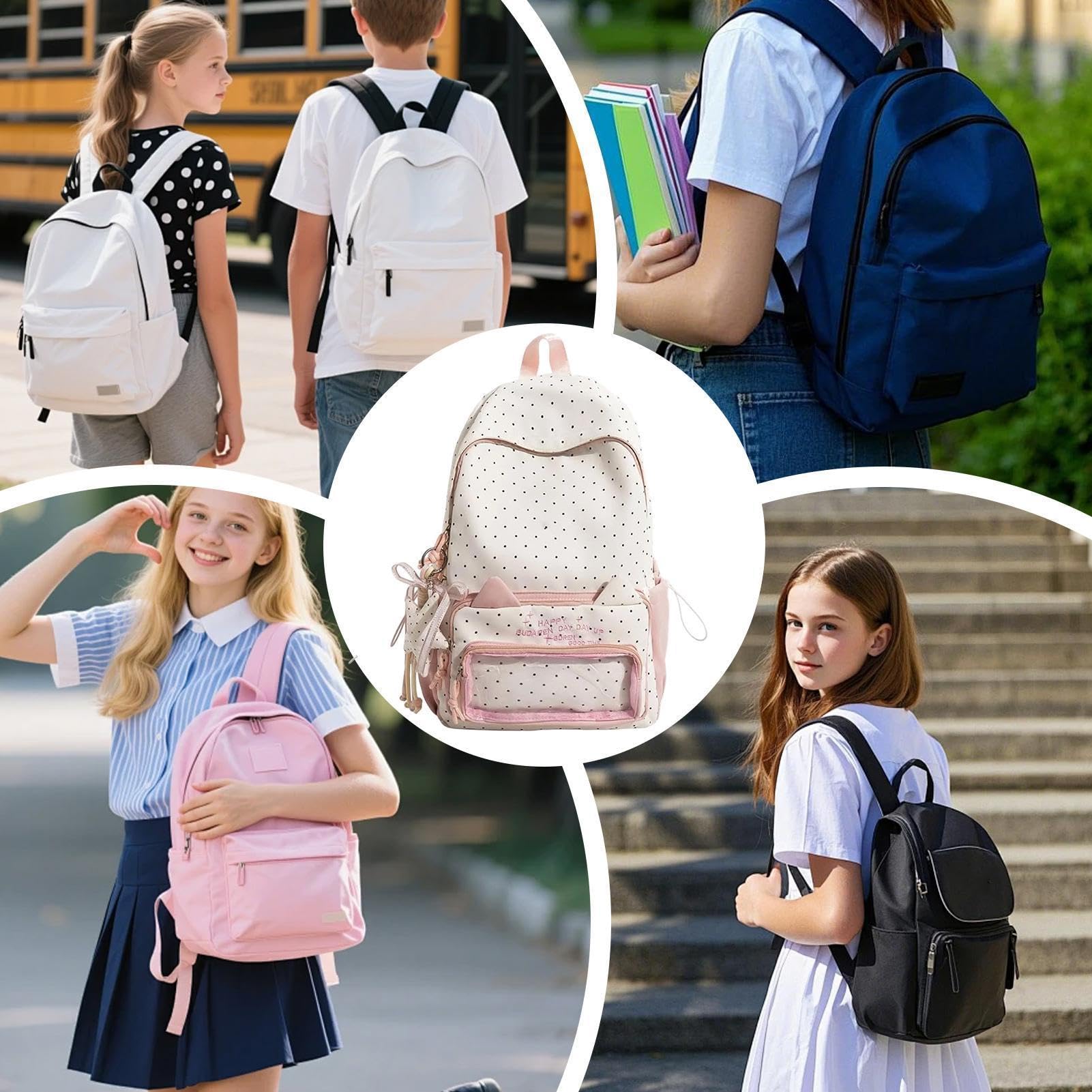 Zaino per la scuola con ciondolo a forma di stella e grande casual, Colore