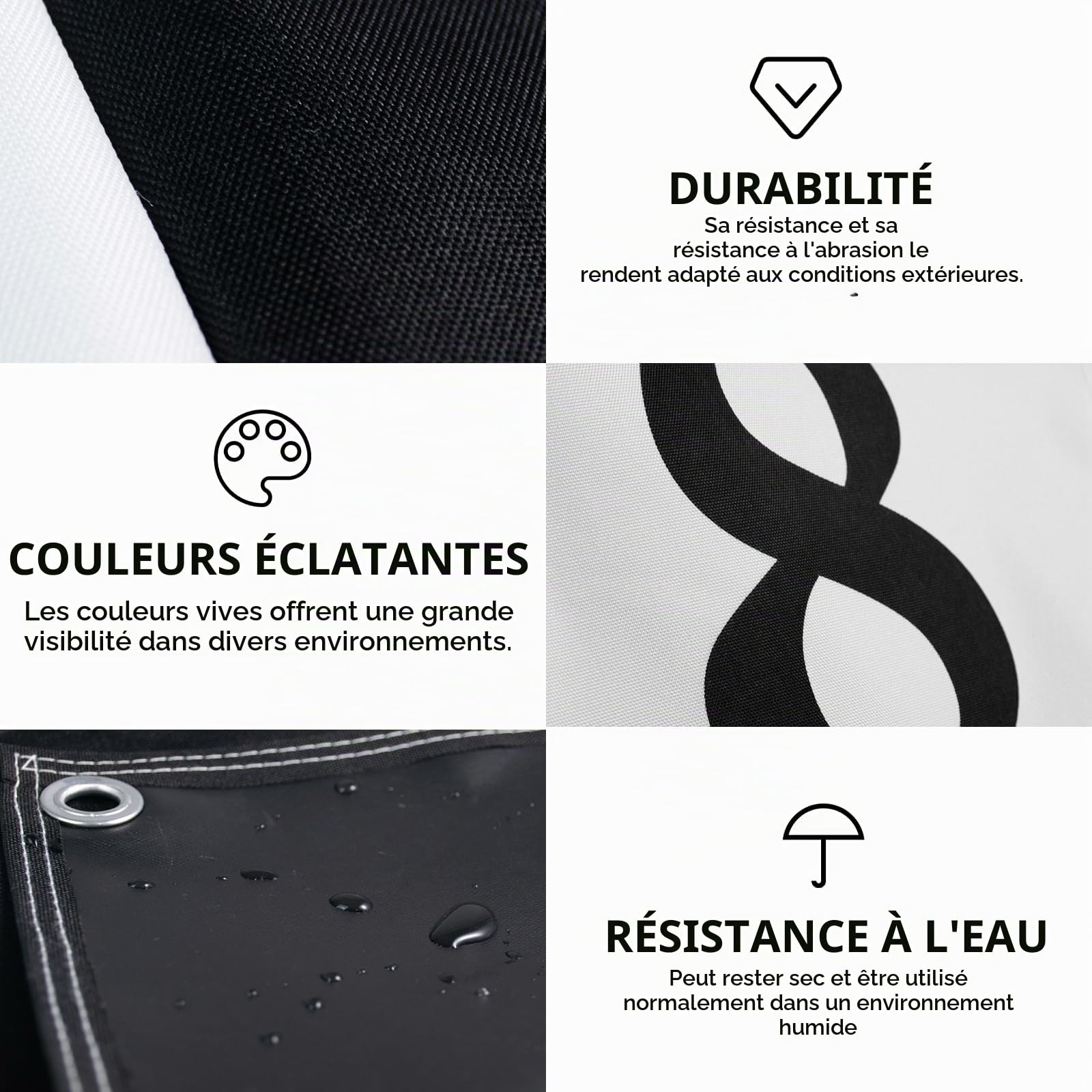 Lot de 10 Points de contrôle au Sol pour Drone GCP, œillet Central numéroté de 0 à 9, 61 x 61 cm, marqueur d'antenne Noir/Blanc pour cartographie et arpentage compatibles Pix4D