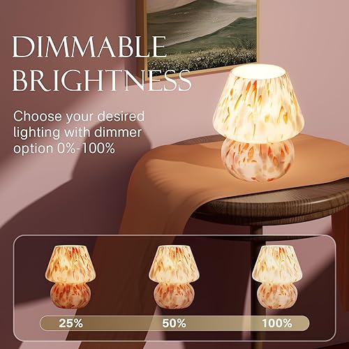 Miniatura 3 de Lámpara de mesa con forma de hongo para dormitorio, pequeña lámpara de noche de escritorio para sala de estar, decoración de hongos, lindas mini