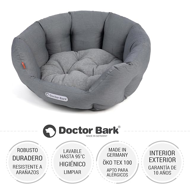 Foto 3 de 8 de Doctor Bark Cesta Redonda para Perros, Cama para Perros Grandes, Cama Suave + ToyBone con cojín Reversible…
