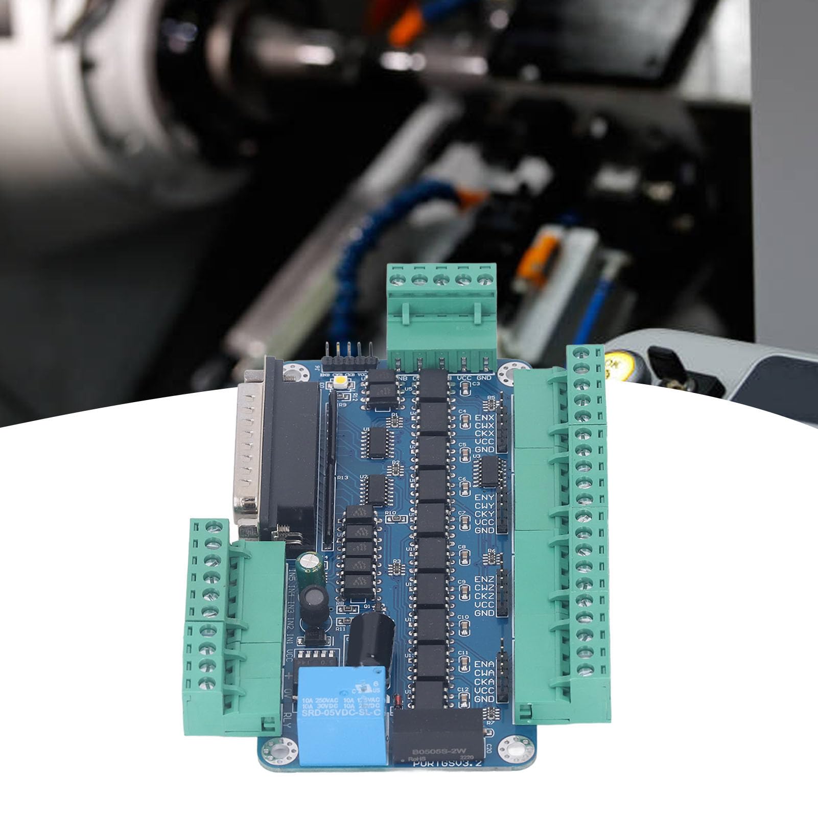 CNC-Schrittmotor-Controller-Board, 5-Achsen-Breakout-Board, kompatibel mit KCAM4 und EMC2, parallele Port-Schnittstellenverteilung für Schritttreiber, 12–60 V DC