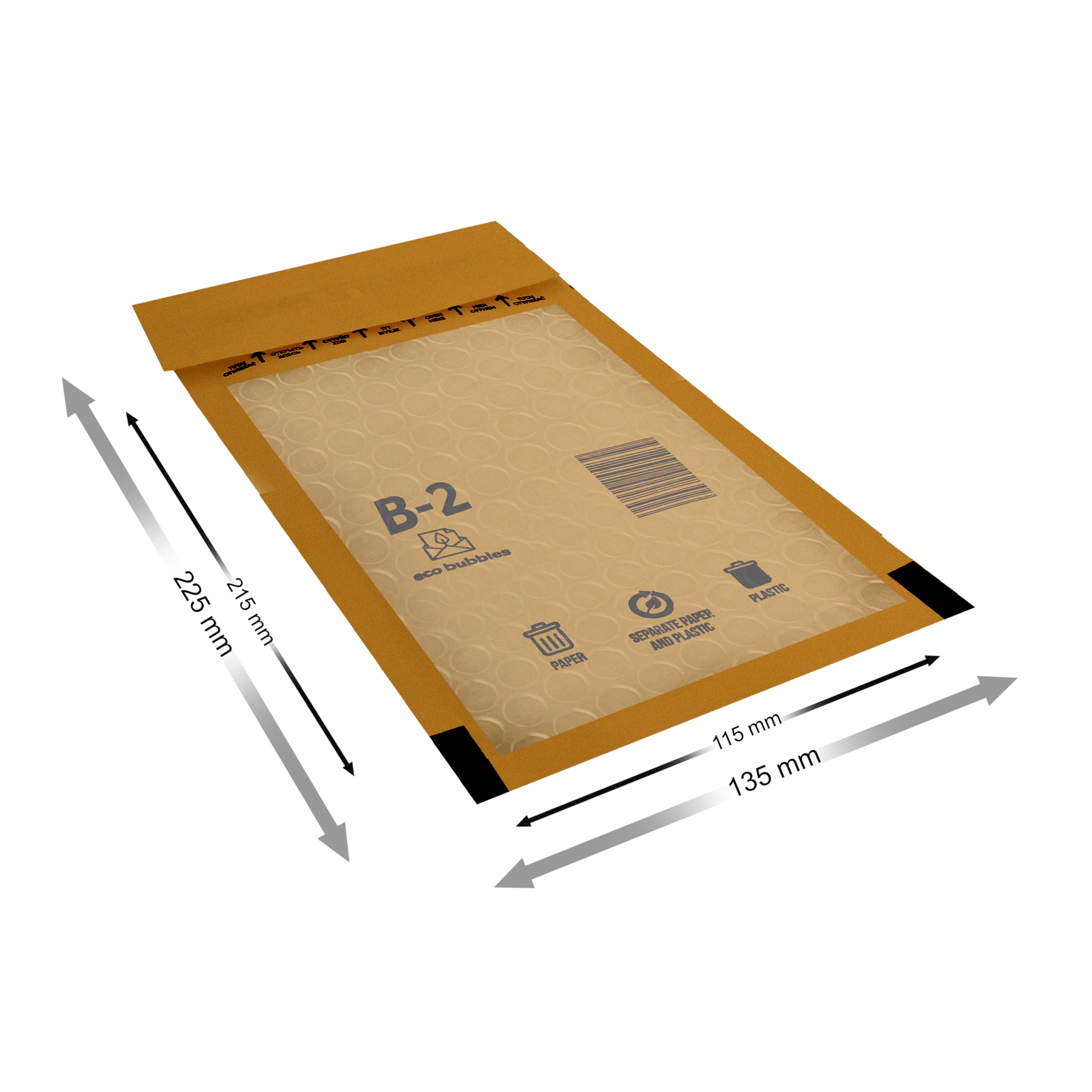 200 Versandtaschen Luftpolsterumschläge haftklebend Luftpolsterversandtaschen Luftpolstertaschen Polsterumschläge B2 (135 x 225 mm) braun Selbstklebeverschluß 200 Stück