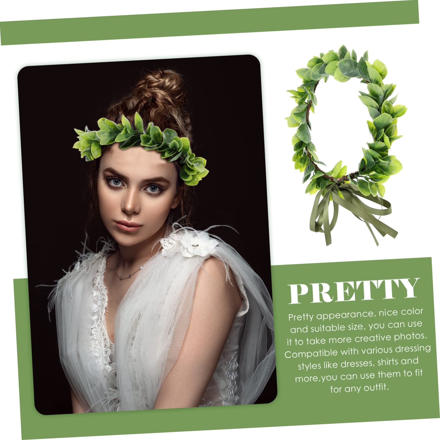 FOMIYES Diadema De Novia Decoración De Vid Decoración Verde Accesorios para El Cabello De Flores Accesorios De Fotografía De Boda Cabeza De Eucalipto Suculenta Diadema De Hojas