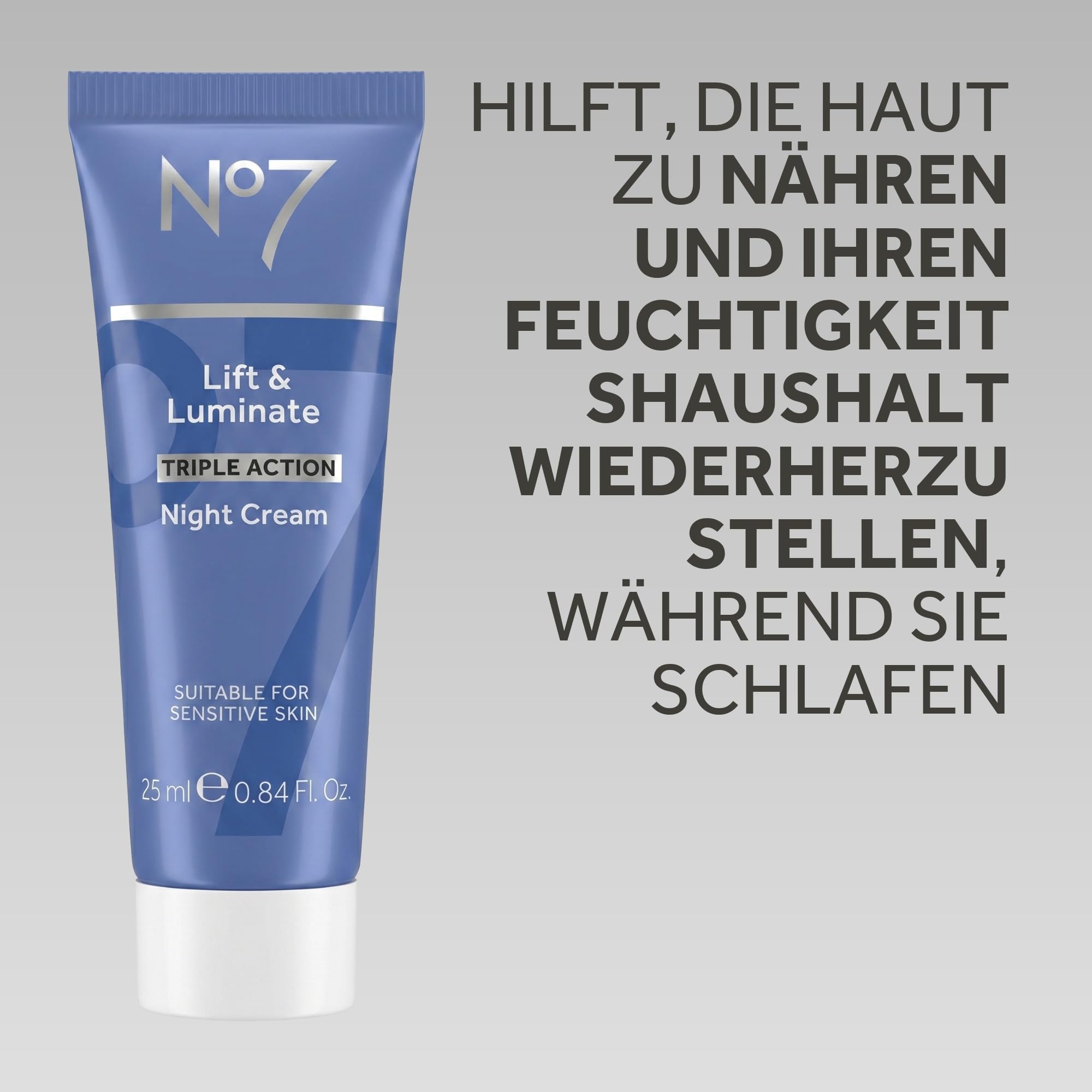 No7 Lift & Luminate Anti-Aging Geschenkset - Hautpflege, 5-teilig | Gesichtsserum 30 ml, Tagescreme 25 ml, Nachtcreme 25 ml, Augencreme 15 ml, Retinol 10 ml, wirkt gegen Falten