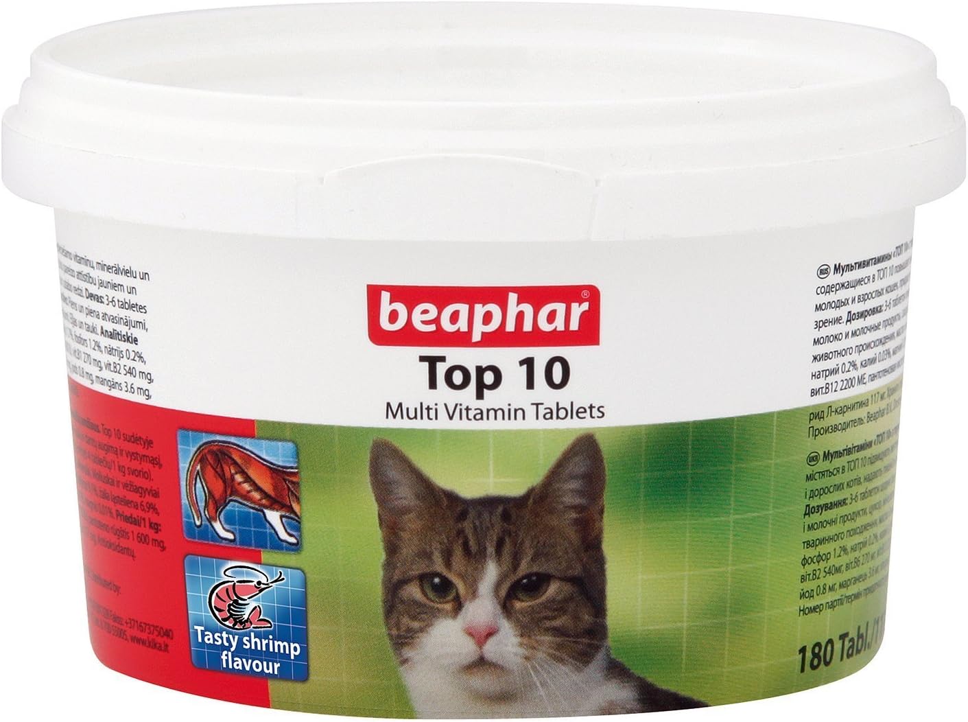 BeapharTOP 10 CAT Multi Vitamin Tablets 180 Tablets / 117g