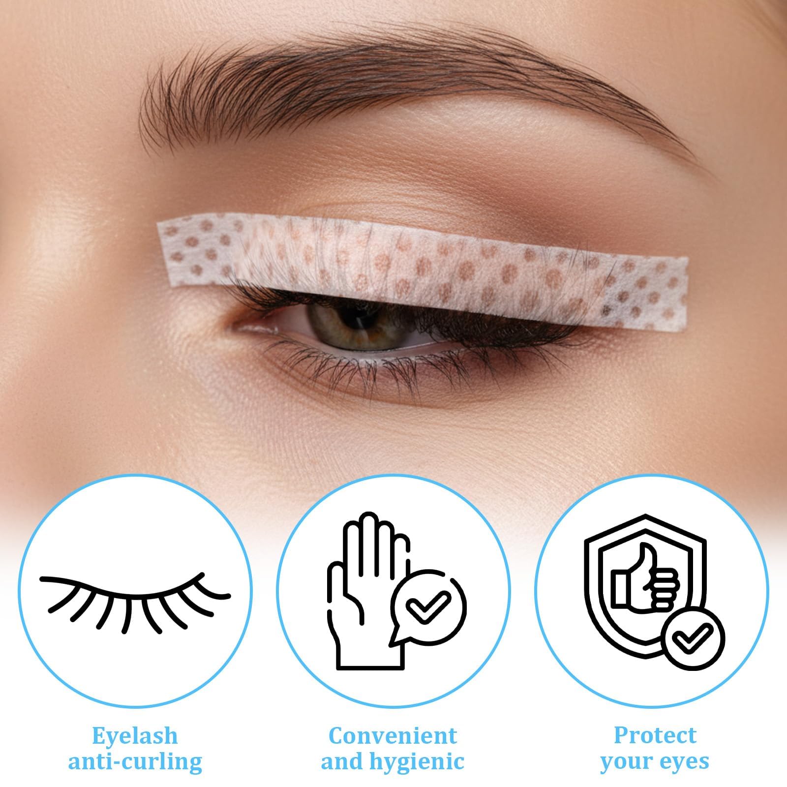 300PCS Eyelash Lifting Kit, Professional Brow Lamination Kit, Salon Quality Eyelash Perming Supplies, Gentle Adhesive Eye Cover Films for Home Use and Beauty Professionals 3