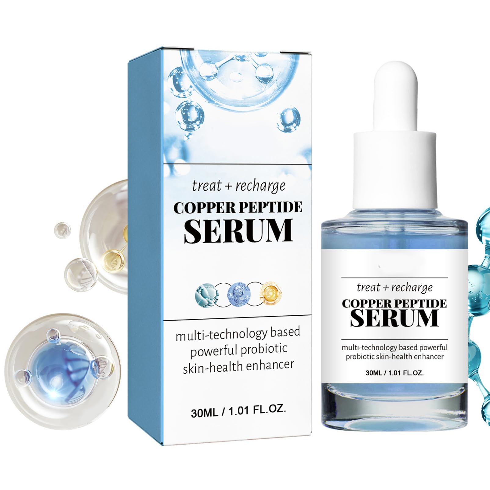 Copper Peptides Serum,Antioxidant Serum Face,Powerful Hyaluronic Acid Serum for Firming Fine Lines,Vitamin C Serum for Face,Fade Wrinkles &Repair Skin Barrier,Anti Aging Face Serum,Shrink Pore-30ml