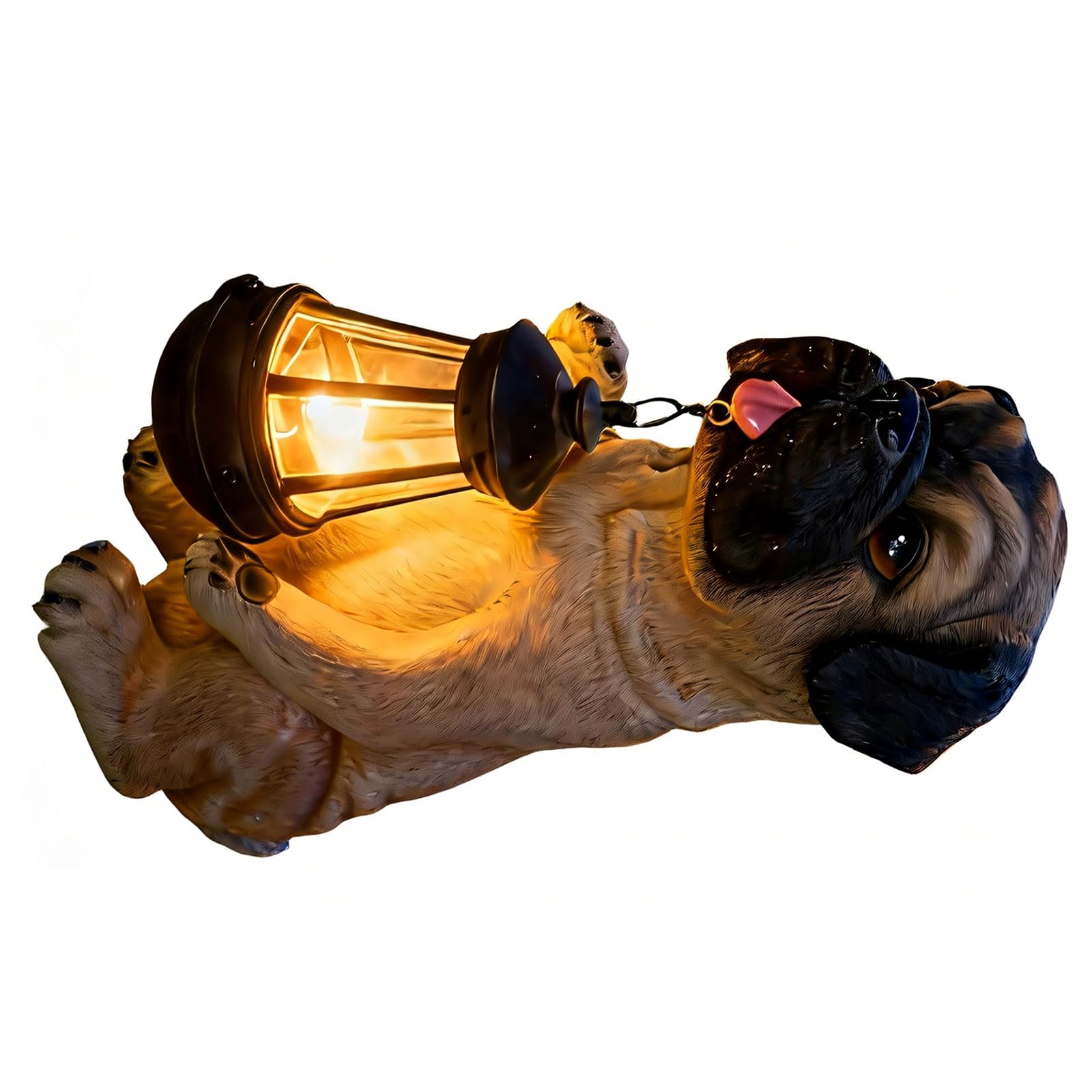 Msioytog Powered Spaniel Figure for Yard Decoration Featuring LED Warm Glow and Water Resistant Construction Warm White LED Animal Statue