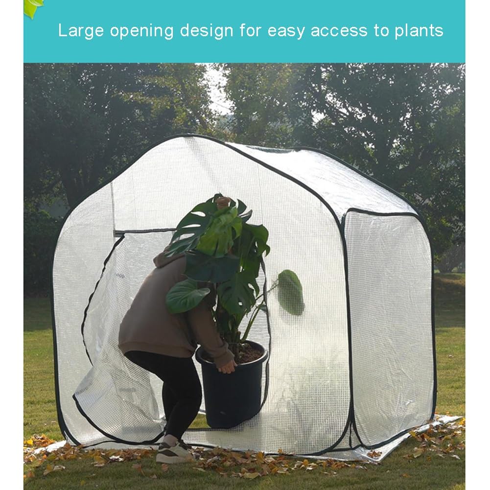 Pop-up Gewächshaus Zelt, tragbarer Gewächshaus Garten, begehbares Gewächshaus, Garten Pflanze heißes Haus, dauerhafte PE Abdeckung, zum Schutz der Pflanze vor kaltem Frost ( Farbe : Weiß , Größe : 110 Garten