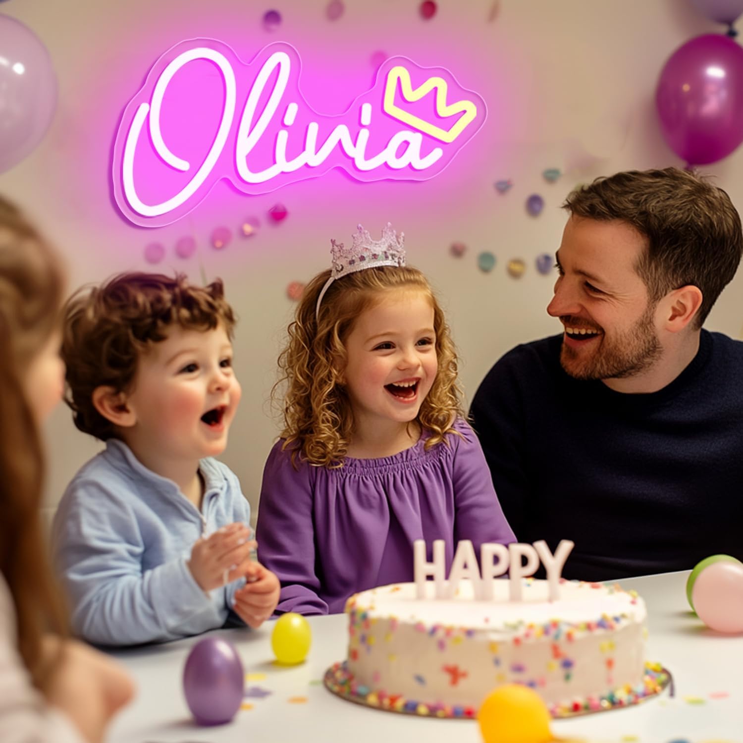 Large Olivia Name Neon Sign, Pink Decoration Dimmable Light for Bedroom, Kids Room, Living Room, Birthday Party Decoration, Neon Sign Gift, Name Decor for Girl, Size 16 * 7.7 inches - Image 6