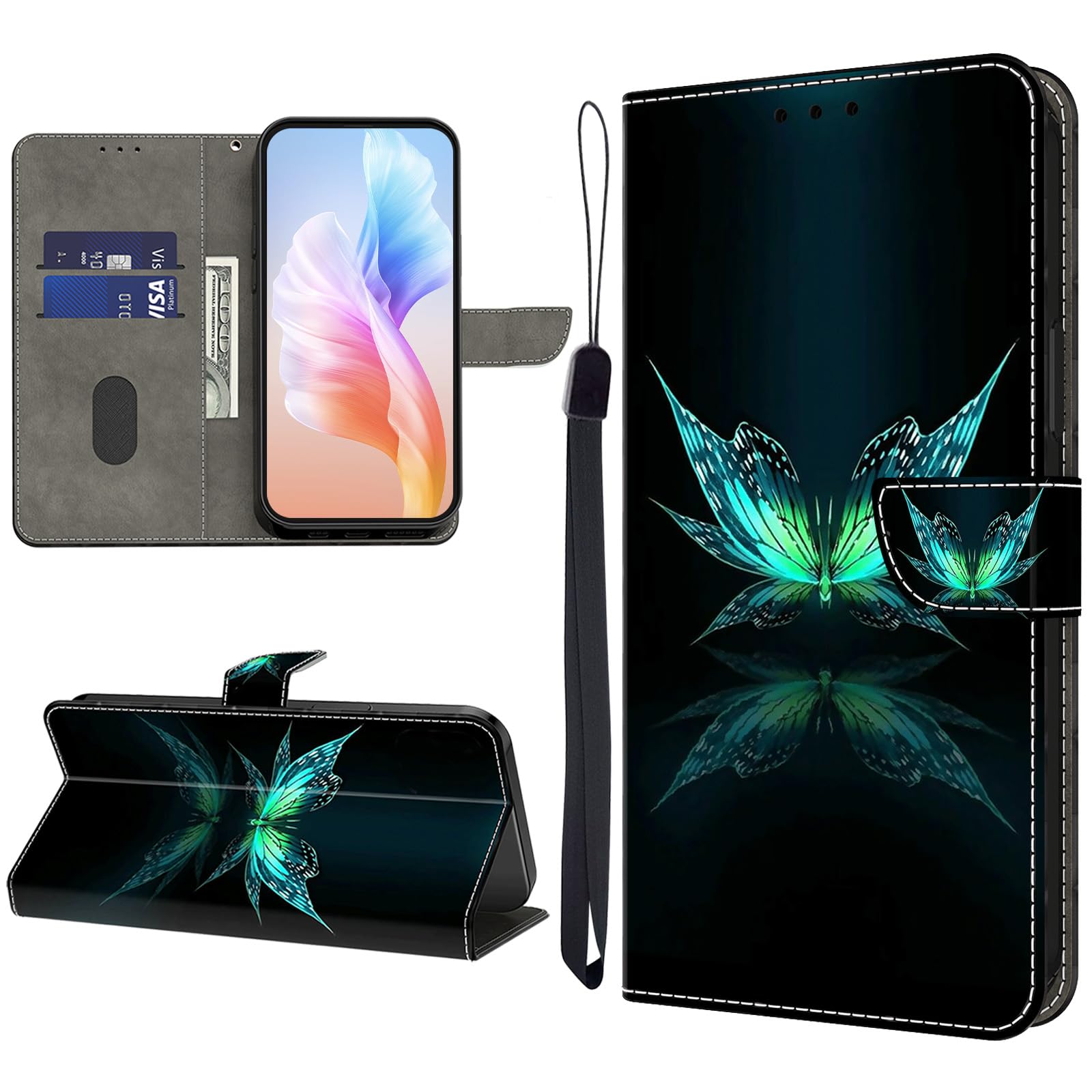 KEDBBAO Klapphülle Für Xiaomi 14T – Blaue Rosen Optik Mit Magnet, Kartenfach & Ständer-Funktion