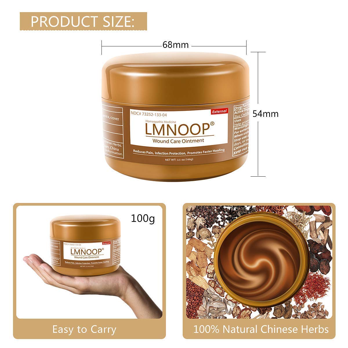 LMNOOP® Bed Sore Cream, Organic Bedsore Ointment, Bed Sores Treatment, Fast Wound Healing & 24
