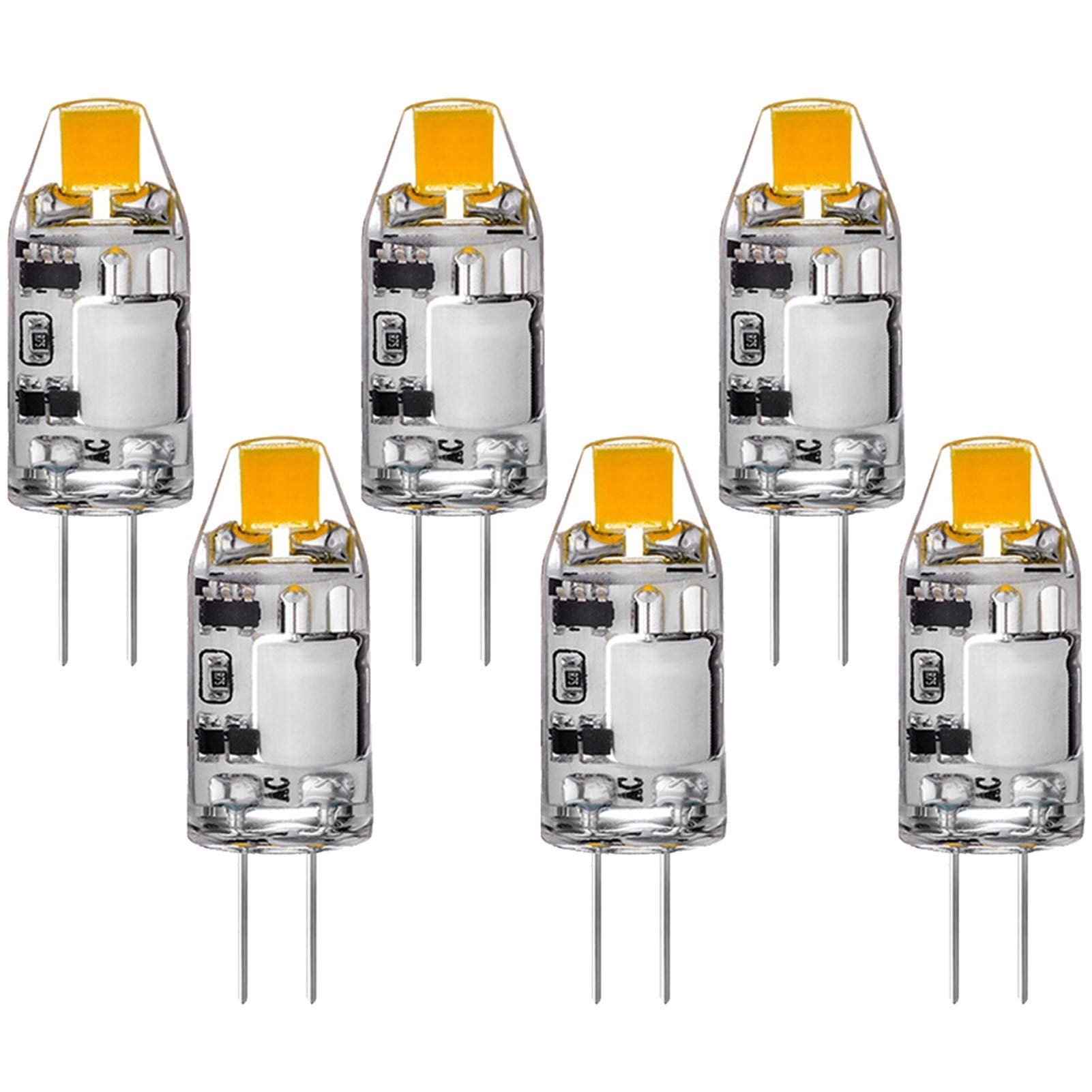 Bombilla LED G4, Bombilla básica doble clavija, 2 W CA/CC, frío 6500 K, equivalente a una bombilla halógena 20 W, bombilla LED no regulable, adecuada paisajes domésticos