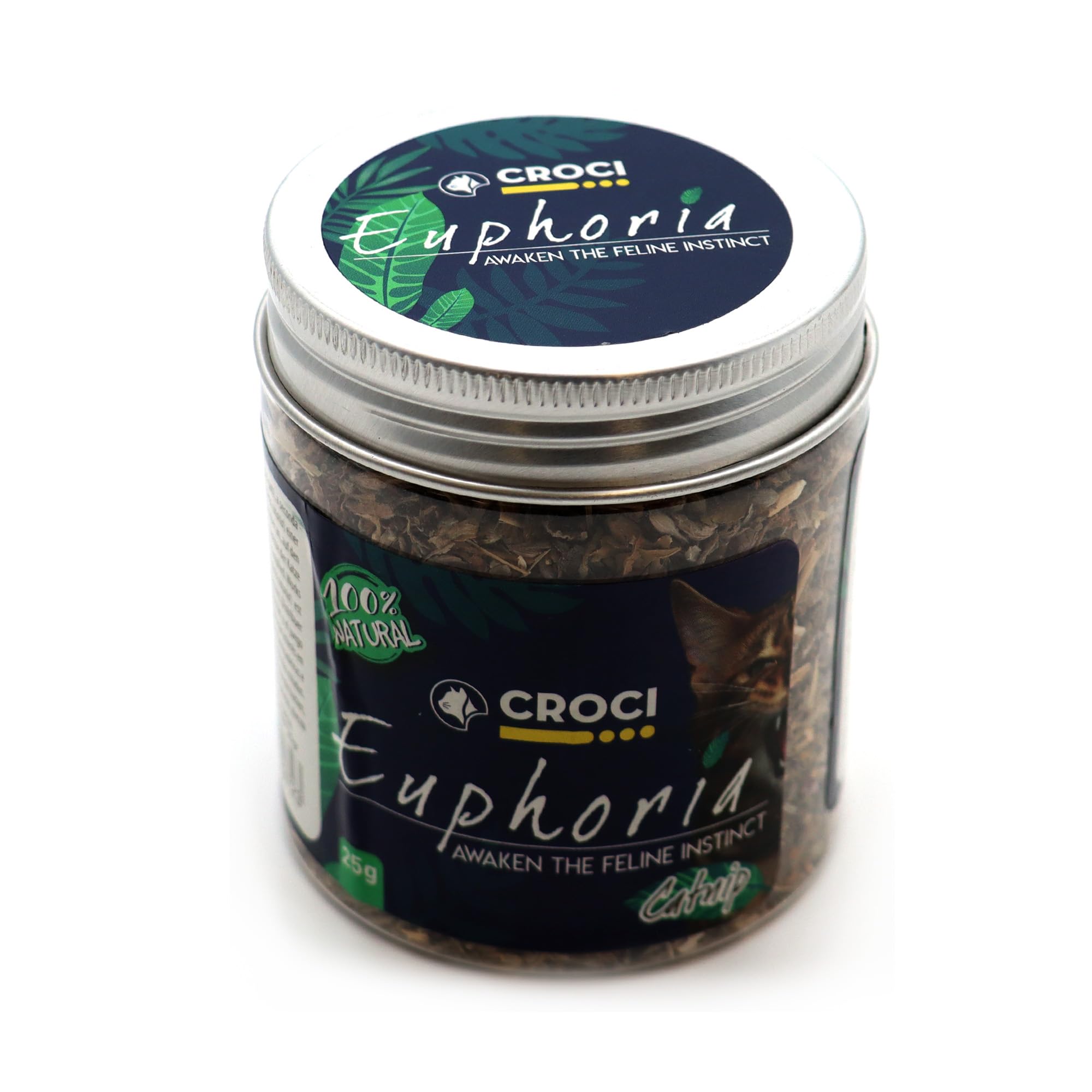 Croci Euphoria - Tarro de Hierba gatera Seca Natural picada, Atractivo para Gatos, 25 g