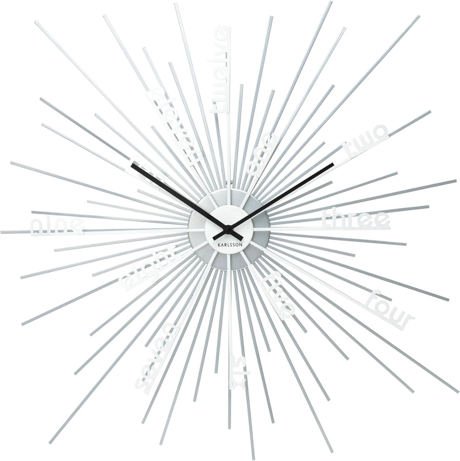 Karlsson One To Twelve Wall Clock, Silver/White Amazon.co.uk Home