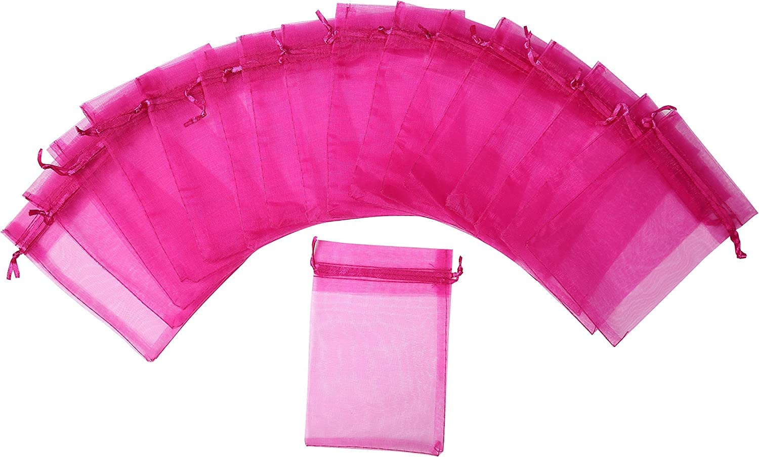 DMS RETAIL Organza Return Gift Packing Bags Potli |Pouch for Kids I Return Gift Pouch for Woman I Drawstring Pouches For Wedding Plain Organza Bag Pouches 8X10 CMS Set Of 40 PCS (MAGENTA) (B0CR3YVLMP) Amazon Price History, Amazon Price Tracker
