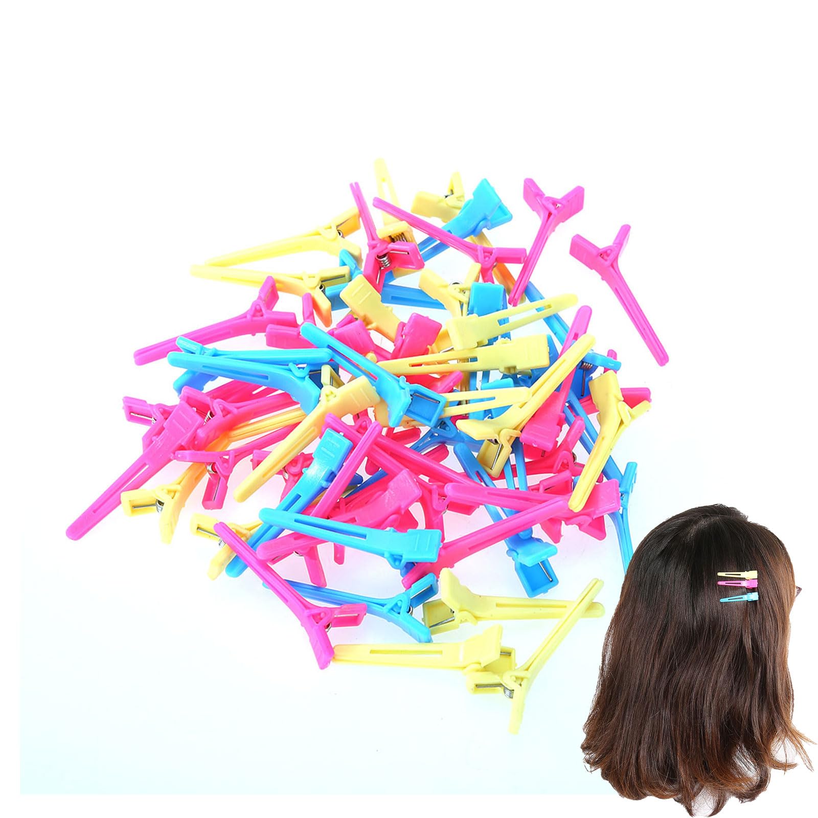 60pcs Perms Hair Clips, Hair Barrette, Hairdressing Clamps, With Good Tension to Ensure Firm Grip Professional Perms Tools Suitable For Hair Salons Homes And Other Places 3 Color