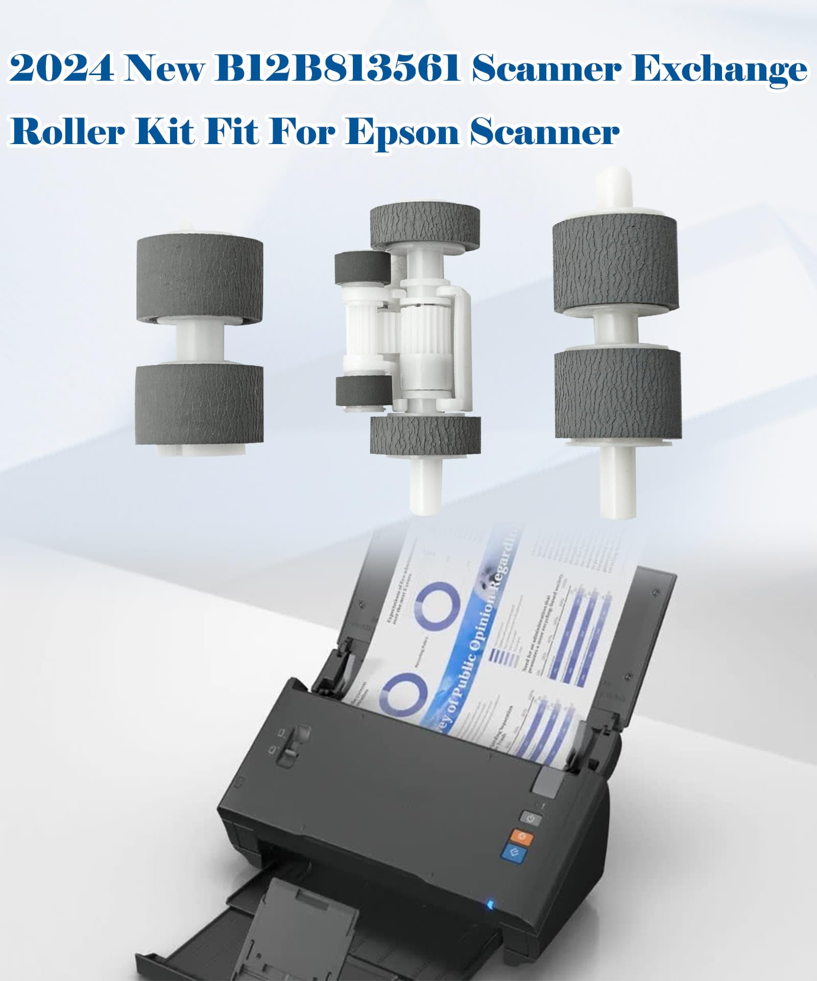 2024 New B12B813561 Scanner Exchange Roller Assembly Kit Fits for Epson DS-510 DS-520 DS-560