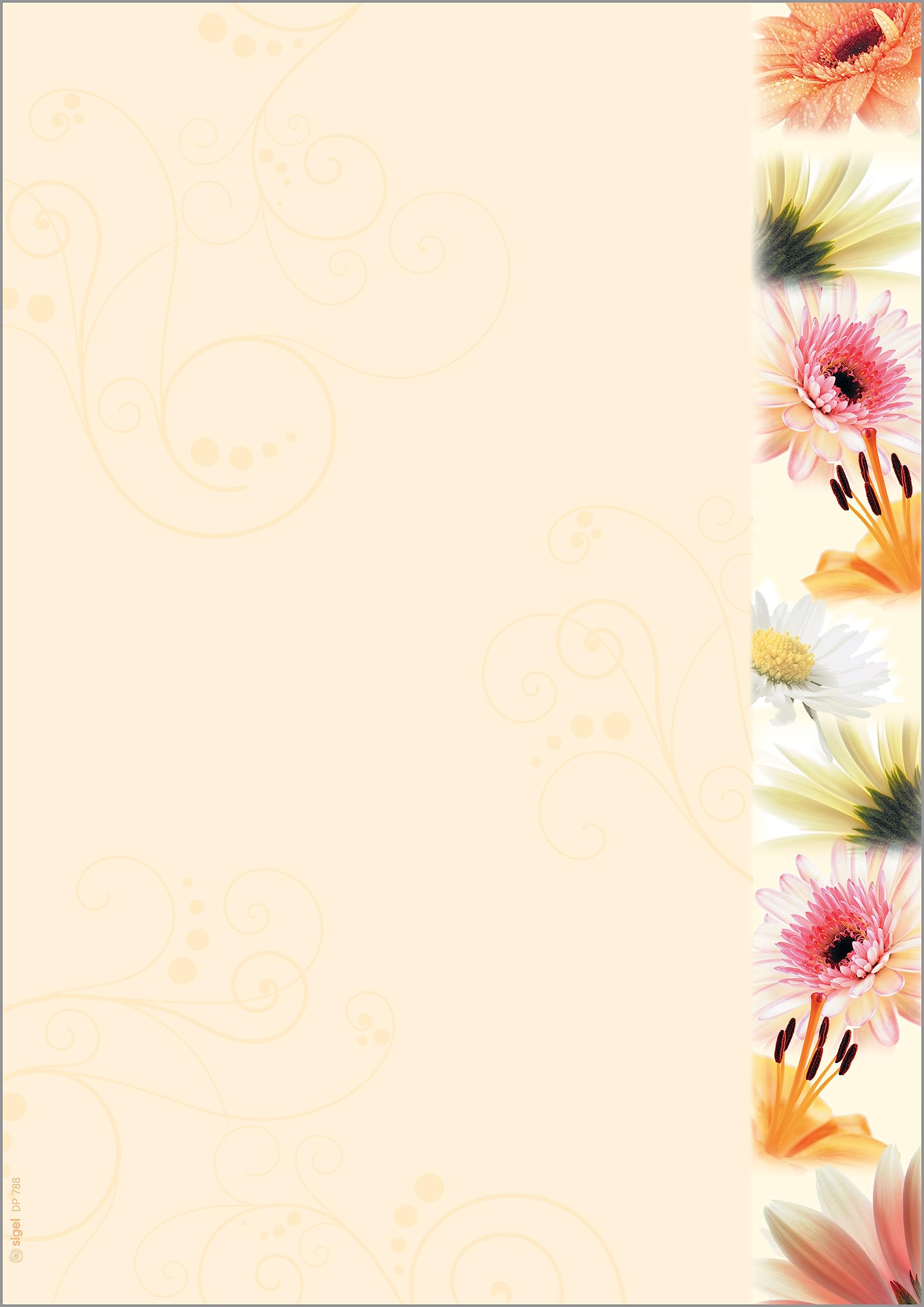 SIGEL DP788 Writing paper "Flowerstyle", A4, 90 gsm, 50 sheets