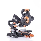 Evolution Power Tools R185SMS+ Sliding Miter Saw with Multi-Material Cutting, 45 Degree Bevel...