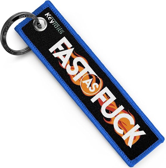 KEYTAILS Keychains, Premium Quality Key Tag for Motorcycle, Car, Scooter, ATV, UTV [Fast As F#ck]