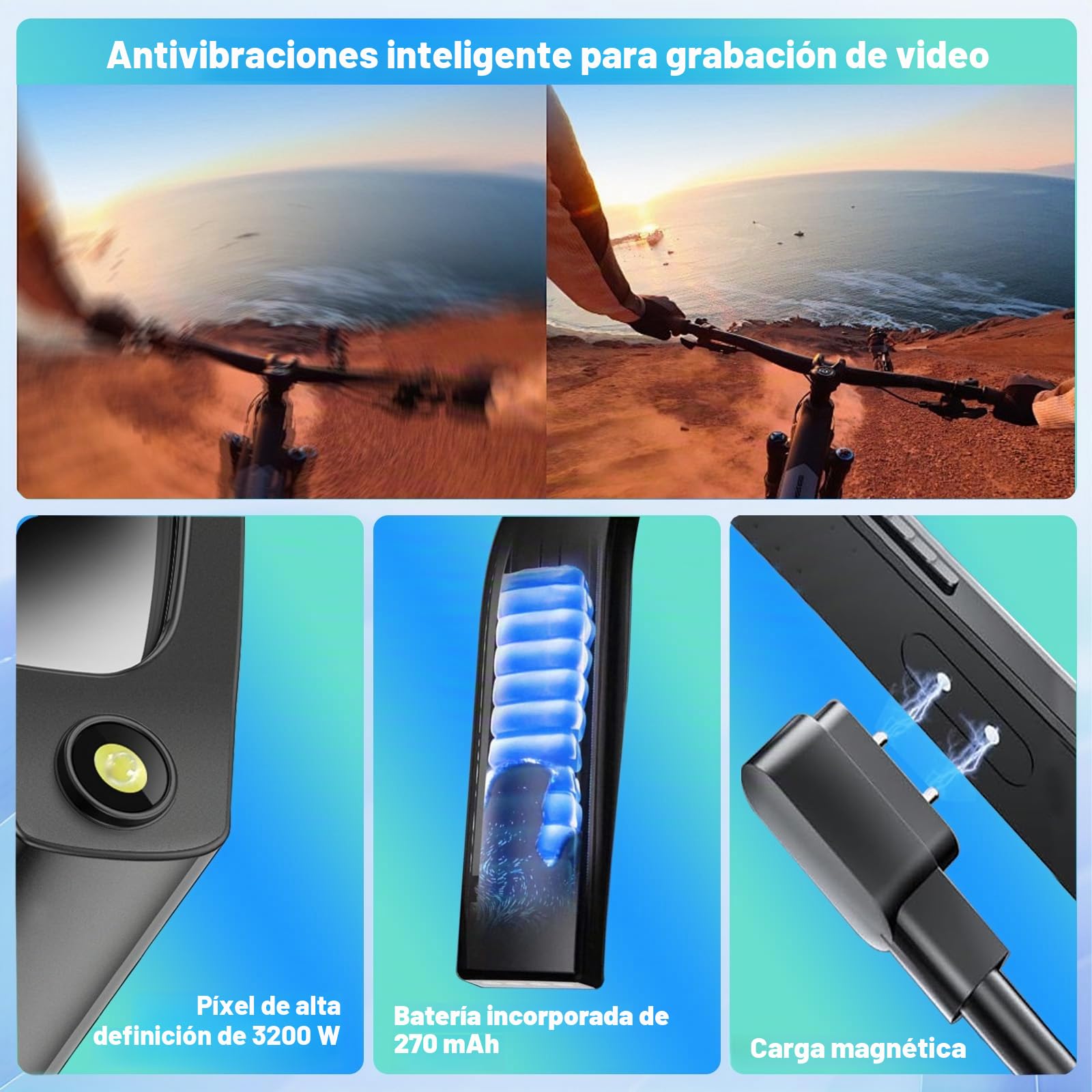 AI Smart Glasses Cámara 4K HD, 800 W, cámara antivibración, gafas con grabación de vídeo, micrófonos duales con cancelación de ruido, transmisión simultánea, integración ChatGPT (lentes fotocromáticas