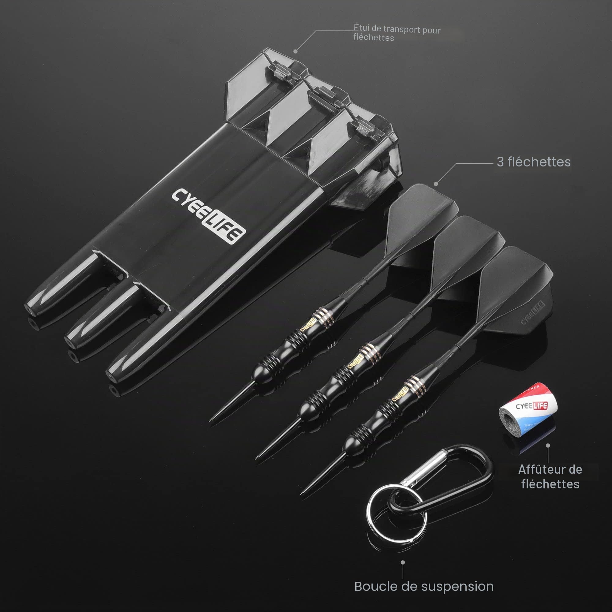 Flechette Pointe Acier 24g avec Boîte de manutention