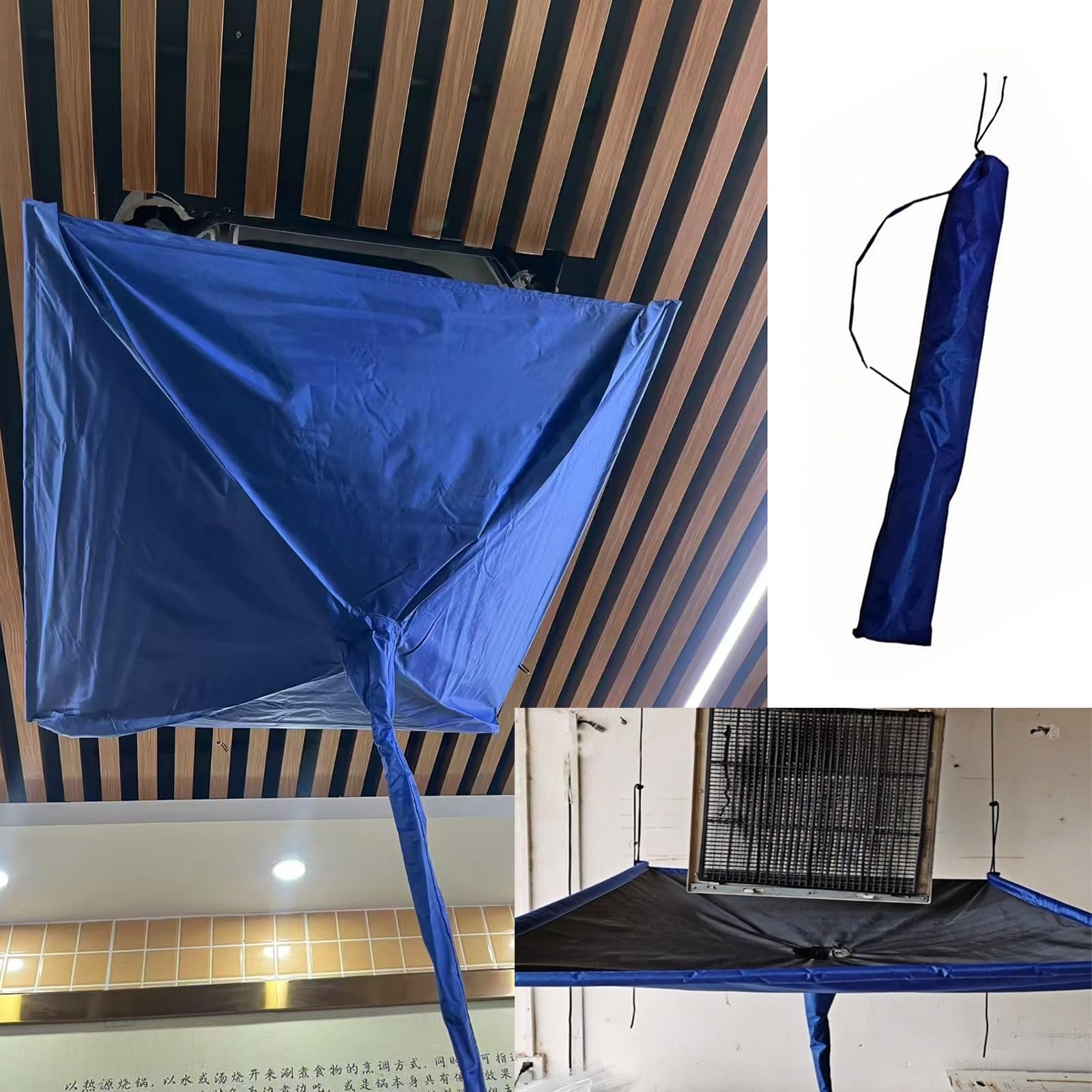 Bolsa de limpieza de unidad de aire acondicionado, cubierta impermeable para limpieza de aire acondicionado central, reutilizable, limpiador de aire acondicionado para el hogar, fácil de usar