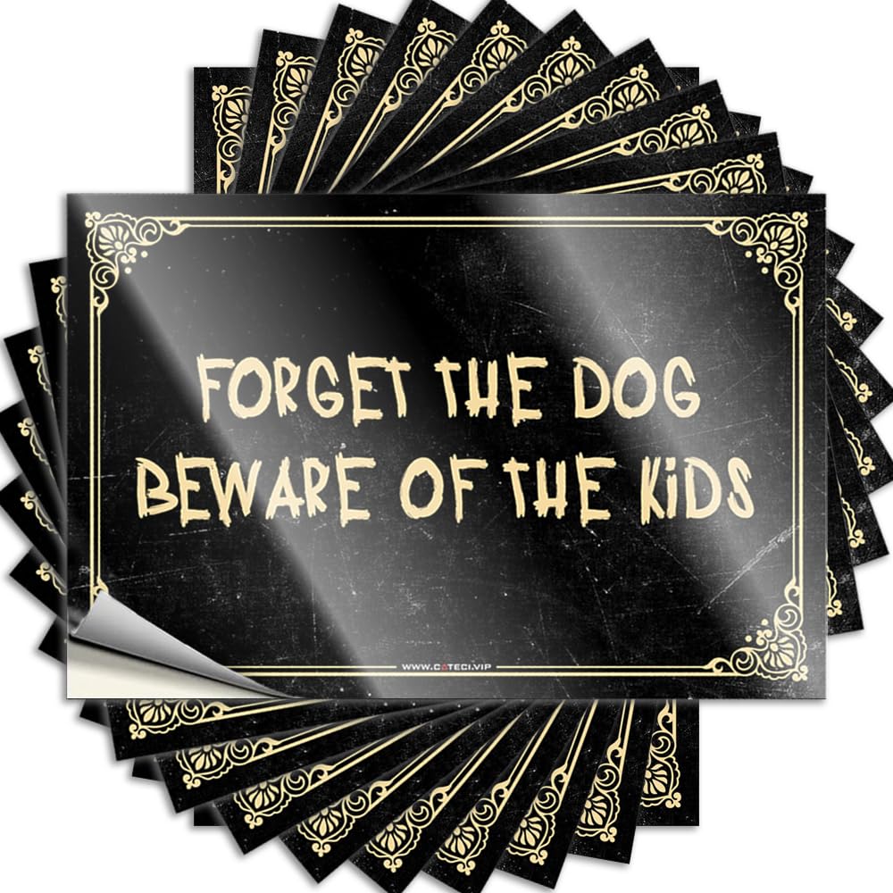 Sign Vinyl Waterproof Durable Windshield for Car Forget The Dog Beware of Kids Long Lasting Man Cave Signs and Decor(8X12CM-10Pcs)